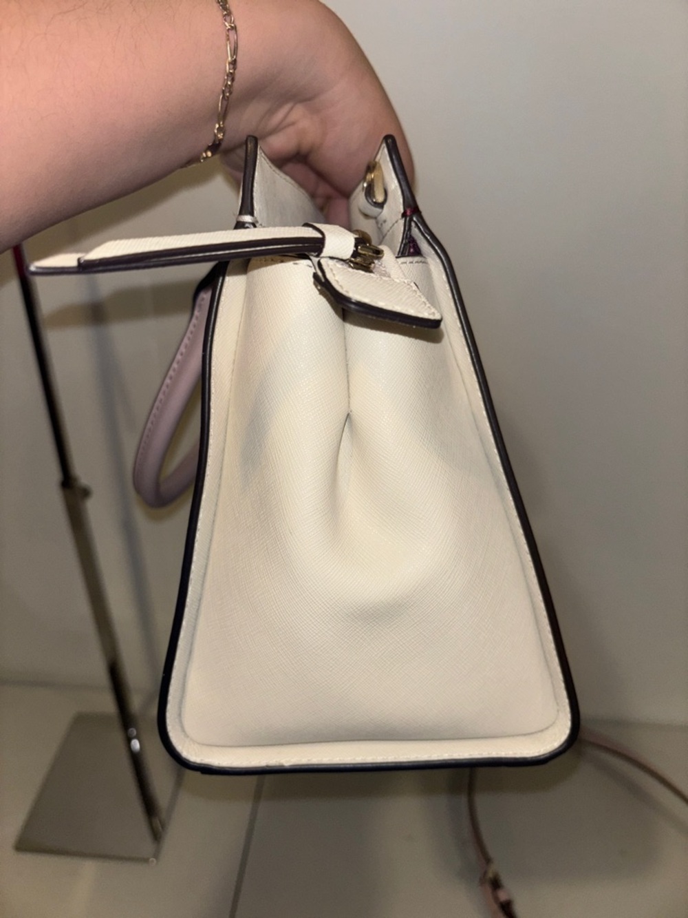 kate spade Colorblock Satchel in Burgundy, Blush & Cream - Picture 9 of 10